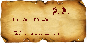 Hajmási Mátyás névjegykártya